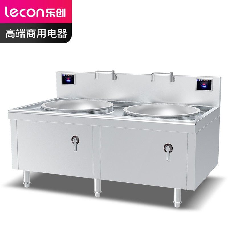 乐创/lecon 电磁炉 LC-J-SC800S20 尺寸2000*1100*（800+400）mm、额定电压380V、空气开关125A*2、额定功率20KW*2、火力档位数量8档、推荐就餐人数300