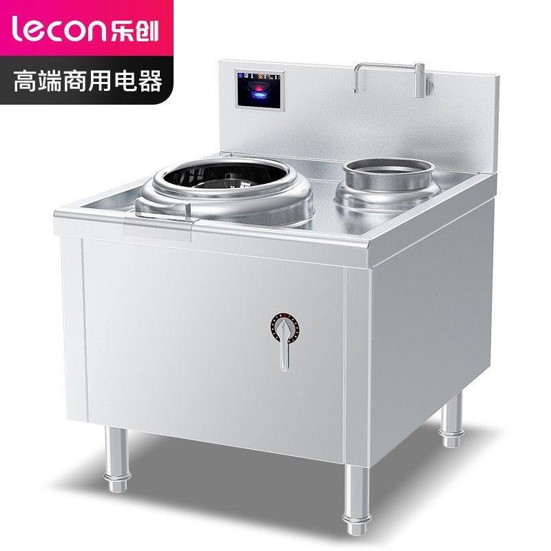 乐创/lecon 电磁炉 LC-J-DXC400S 尺寸1050*1100*（800+400）mm、额定电压380V、空气开关100A、额定功率15KW、火力档位数量8档、推荐就餐人数30