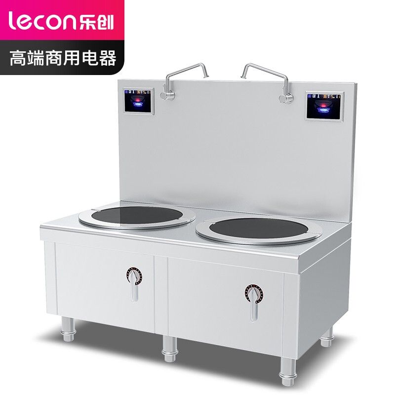 乐创/lecon 电磁炉 LC-J-STL15PS 电压380V、频率50HZ、额定功率15KW*2、空气开关100A*2、档位数量8档、尺寸1300*750*1200（550+650）mm