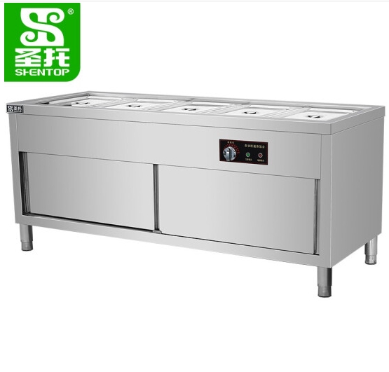 圣托 保温售饭台 STTA-FB18 1800*700*800mm 5格 220V 3kw 柜式拉门