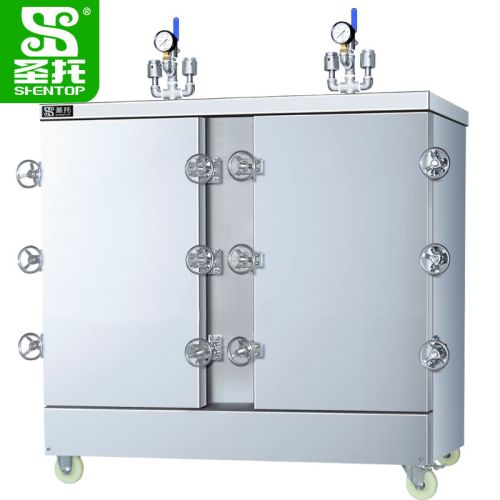 圣托 蒸柜 DDE07 双门24盘高原电蒸柜 24KW 蒸饭量3kg/层 适合人数约500-600人